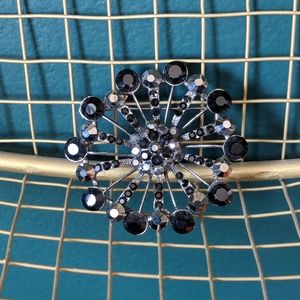 Vintage Black Gem Brooch